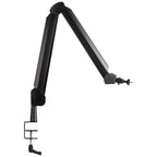 Elgato Wave Mic Arm for broadcast microphones, featuring adjustable arms and sleek black design for studio or streaming setups.