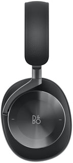 Bang & Olufsen Beoplay H95 wireless headphones with plush ear cushions and sleek black design, showing the over-ear fit.