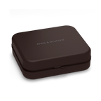 Brown Bang & Olufsen Beoplay H95 wireless headphones with matching carrying case, sleek design and premium audio quality.