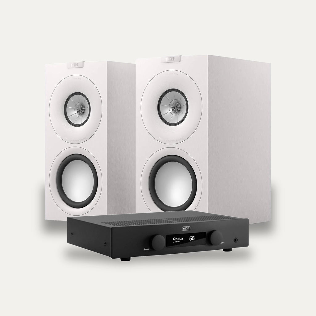 Hegel H150 + KEF Q Concerto Meta Streaming System – Amplifier Colour Black, Speaker Finish Satin White