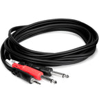 Hosa CMP-159 3.5mm TRS - Dual 6.3mm TS Y-Cable 3m, coiled