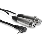 Hosa CYX-402F 3.5 mm TRS to dual XLR-female Y-cable, 0.6 m