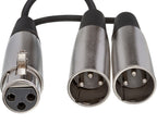Hosa YXM-121 XLR-Female to Dual XLR-Male Y-Cable 0.15m, adapters / splitters, coiled cable
