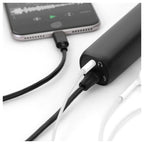 IK Multimedia iRig Mic HD 2 portable microphone for iOS and Android devices, shown in a close-up with connection details.