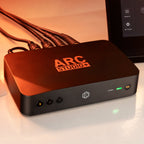 IK Multimedia ARC Studio+, on a studio desk