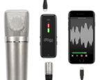 IK Multimedia iRig Pre HD audio interface with microphone input, compact design, and professional audio recording features.