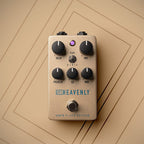 Universal Audio UAFX Heavenly Plate Reverb effects pedal, showcasing its sleek design and control knobs for guitar or studio use.