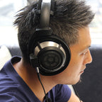 Sennheiser HD 800 S open-back headphones with large ear cups and sleek design, detailed view of the high-fidelity audio gear