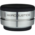 IsoAcoustics Orea Graphite speaker stands with sleek black finish, designed to improve audio clarity and stability for home speakers.