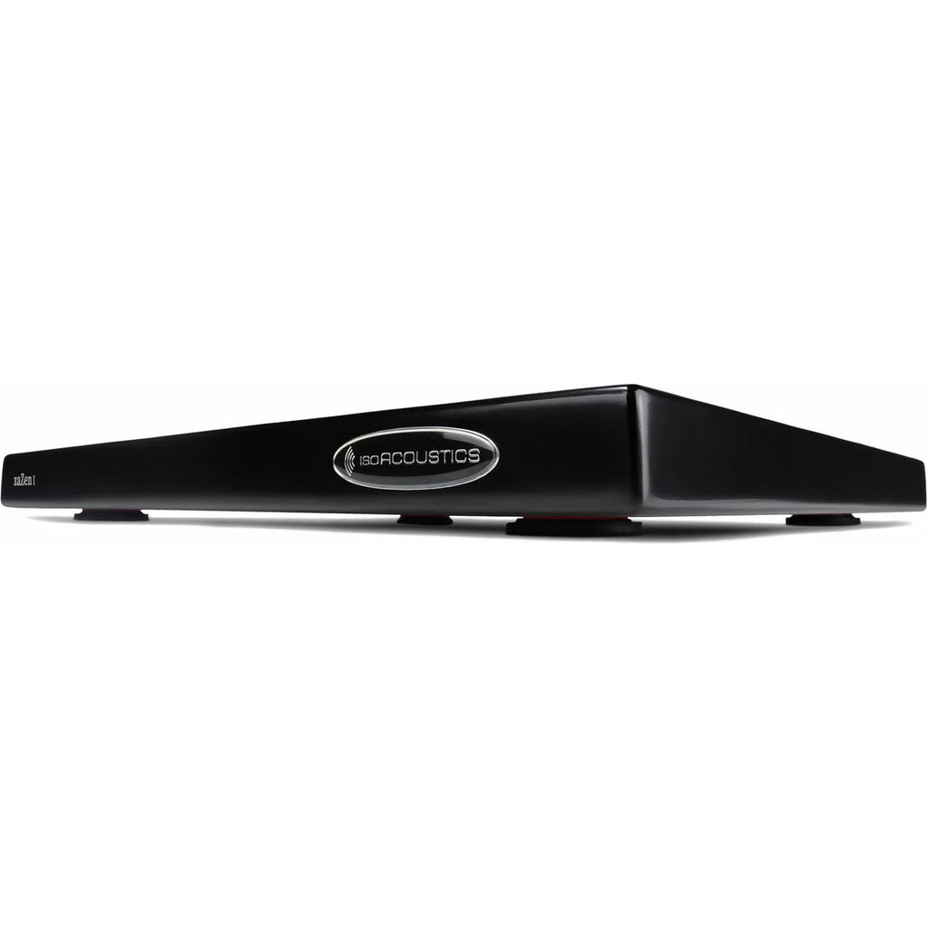 IsoAcoustics zaZen I studio monitor stands with sleek design, supporting audio equipment for improved sound clarity and stability.