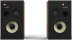 JBL L82 Classic MK2 passive bookshelf speakers with wood finish and modern design, shown from a front angle.
