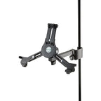 K&M 19791 multimedia microphone stand with adjustable arm and sturdy base, designed for professional audio and recording setups.