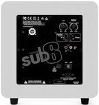 Kanto Audio SUB8V subwoofer in black, rear view