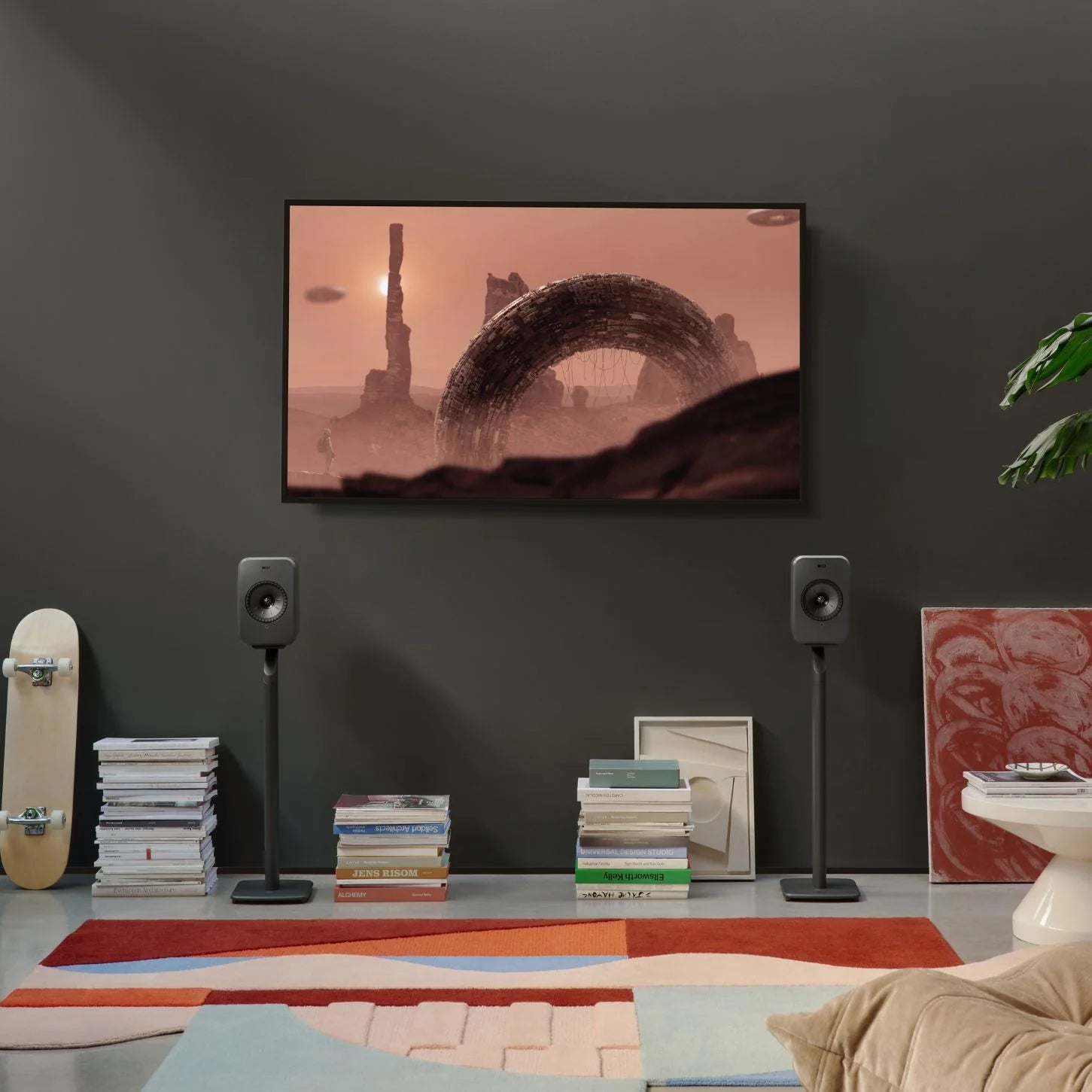 KEF LSX II LT active wireless bookshelf speakers, grey