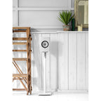 Pair of KEF S1 speaker stands for KEF LSX, showcasing sleek black floor stands designed to support and elevate the speakers.