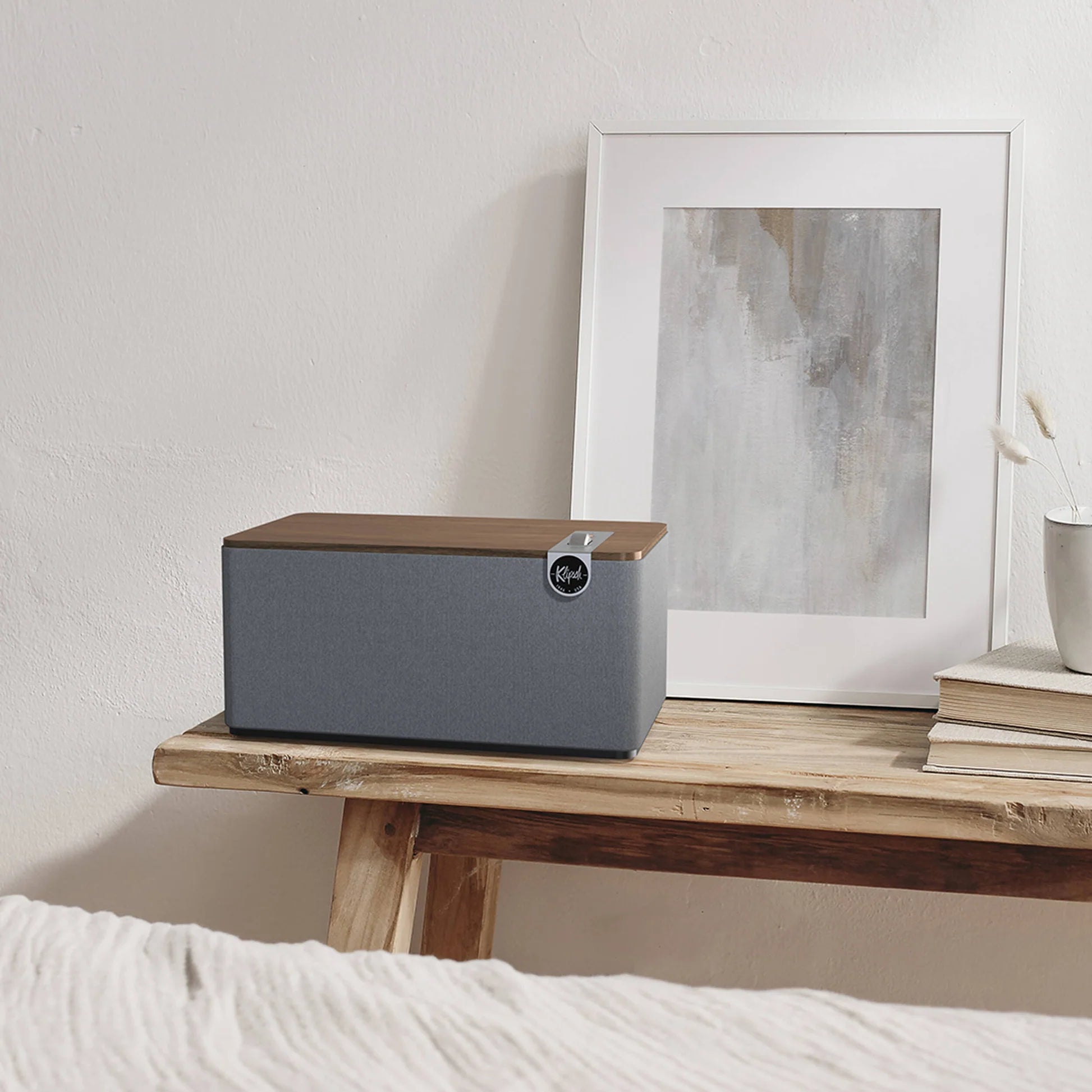 Klipsch The Three Plus wireless speaker, controls detail, black