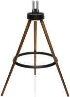 Marantz Horizon Tripod speaker stands in American Walnut with sleek, modern design and sturdy construction for optimal audio support.