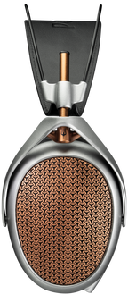 Meze Audio Poet wired headphones with sleek design and cushioned ear cups, shown in a transparent background image.