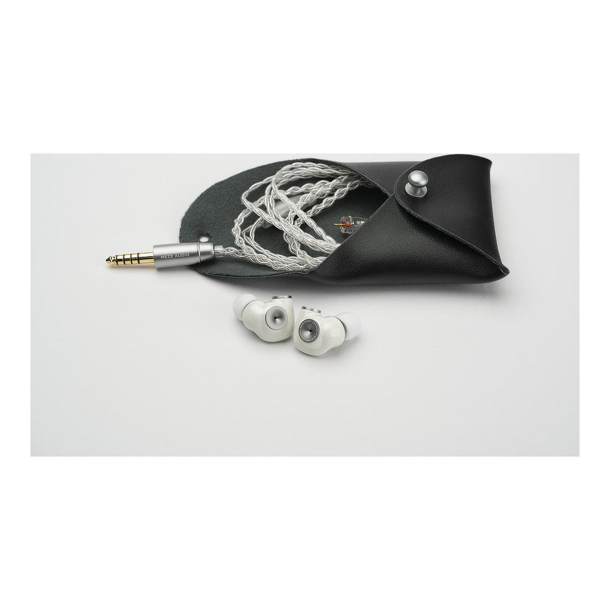 Meze Audio Alba S in-ear monitors with eco-leather carrying pouch