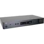 NAD C 338 stereo amplifier with sleek black design and control knobs, showcasing high-quality audio equipment for home sound systems.