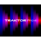Native Instruments Traktor Pro 4 DJ software interface with waveform displays and control panels for professional mixing.