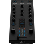 Native Instruments Traktor Z1 MK2 DJ controller, top view of controls and faders.