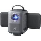 Nebula P1i projector displaying colorful visuals on a wall, showcasing its compact design and vibrant projection quality.