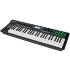 Nektar Panorama T4 MIDI keyboard controller with four rotary knobs and a sleek black design, shown angled on a white background.