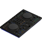 Native Instruments Traktor MX2 DJ controller with dual jog wheels, mixer, and controls for professional DJ mixing.
