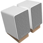 Onkyo GX-30ARC desktop speakers, in black, lifestyle setting