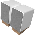 Onkyo GX-30ARC desktop speakers, in black, lifestyle setting