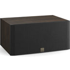 DALI Opticon Vokal MK2 center speaker in oak wood finish with sleek design and speaker grille visible.