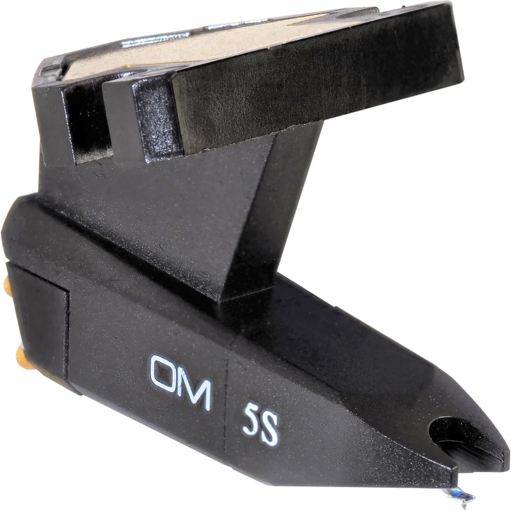 Ortofon OM 5S turntable cartridge with stylus, designed for high-quality vinyl record playback.
