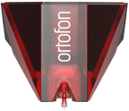 Ortofon 2MR Red turntable cartridge with red stylus and body, designed for high-quality audio playback on turntables.