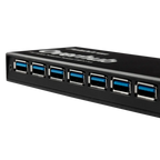 Elektron OH-7 Overhub docking station with multiple USB ports and sleek black design for seamless device connectivity.