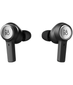 Wireless in-ear headphones by Bang & Olufsen Beoplay Eleven in natural aluminum finish, shown from a side perspective