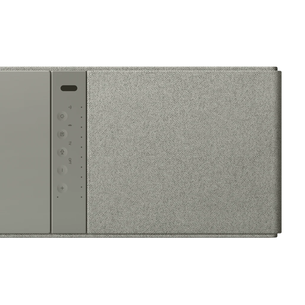 KEF XIO soundbar TV speaker with sleek design and multiple speaker drivers for immersive audio experience.