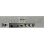 KEF XIO soundbar with sleek black design, featuring multiple speaker drivers and modern TV audio enhancement.