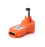 myVolts USB-C PD step-up tip displaying 15V output with 2.1mm and 2.5mm connectors for USB-C power adapters.
