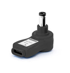 myVolts USB-C PD step-up tip for 19V laptops, showing the 2.1mm/2.5mm connector for power delivery.