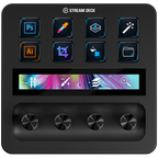 Elgato Stream Deck+ video editing controller with customizable LCD keys for streamers and content creators.