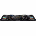 Pioneer DJ DJS-1000 DJ sampler media player with control knobs and colorful display screen, used for live DJ performances.