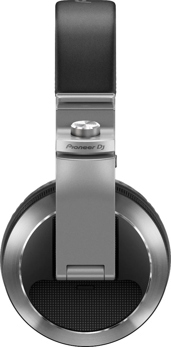 Pioneer DJ HDJ-X7 DJ headphones with large ear cups and adjustable headband, shown in black with detailed ear cup design.