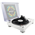 Pioneer DJ PLX-500 DJ turntable, close-up detail in white