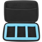 Open Analog Cases Glide Studio Bag for three Teenage Engineering Pocket Operators, showing padded compartments and durable design.