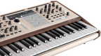 Arturia PolyBrute 12 synthesizer with a sleek control panel featuring knobs and buttons, ready for music production.