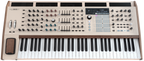Arturia PolyBrute 12 synthesizer with multiple knobs, buttons, and a large display, showcasing its professional music production interface.
