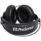 PreSonus HD7 studio headphones, rear of headband with logo.