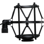 Presonus SHK-1 microphone shock mount holding a studio condenser microphone, designed to reduce vibrations and noise.