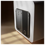 Q Acoustics Q SUB80 subwoofer shown with sleek black design and compact size, ideal for enhancing bass in home audio systems.